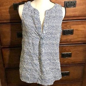 KENAR polka dot sleeveless blouse